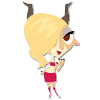 😗 cartoon, girl, character, woman, horns telegram sticker