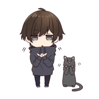 👏 anime, cartoon, cat, gesture telegram sticker