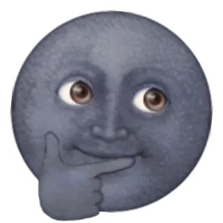 🤔 luna, pensando, riflettendo, emoji, faccia telegram sticker