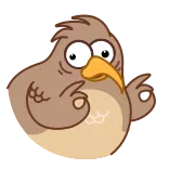 👌 bird, cartoon, ok, gesture, approval, funny, cute telegram sticker