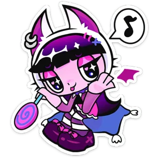 ⭐ lindo, murciélago, monstruo, Halloween, dibujos animados, piruleta telegram sticker