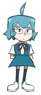 😐 chica anime, dibujos animados, uniforme escolar, personaje, chica, estudiante, linda telegram sticker