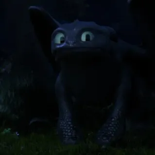 😅 Toothless How to Train Your Dragon มังกร, ไนท์ฟิวรี่, น่ารัก, สัตว์, สีดำ whatsapp sticker