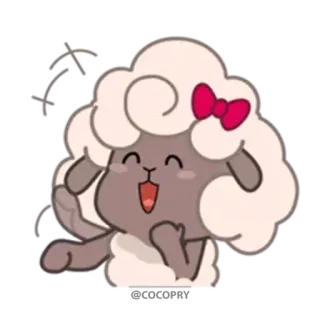 👋 cartoon, sheep, cute, animal, sticker telegram sticker