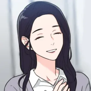 🖤 mulher, anime, mangá, retrato, desenho animado whatsapp sticker
