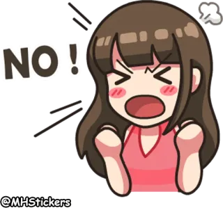 😠 NO! no, angry, woman, protest, rejection telegram sticker
