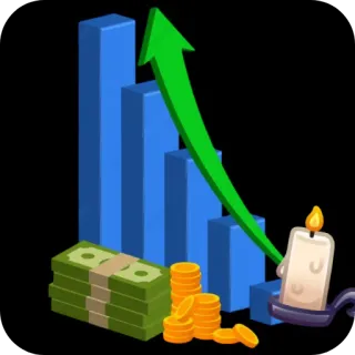🧸 business, finance, growth, investment, profit, money, candle, economy telegram sticker