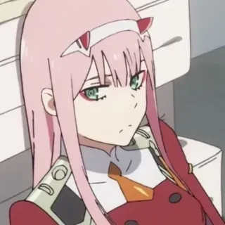🩸 Zero Two Darling in the Franxx anime, zero two, darling in the franxx, character, pink hair telegram sticker