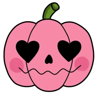 😍 halloween, pumpkin, pink, cute, hearts, kawaii, sticker telegram sticker