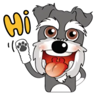 😊 HI perro, saludo, amigable, dibujos animados, animal, hola telegram sticker