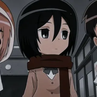 🧣 Mikasa Ackerman Attack on Titan 动漫, 漫画, 角色, 三笠, 进击的巨人, 可爱, 卡哇伊 telegram sticker