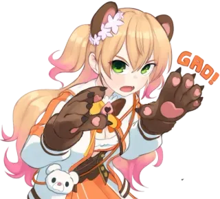 😸 GRR! Anime, Carino, Ragazza, Animale, Orso telegram sticker