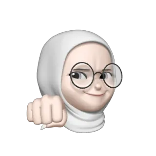 🦴 Emoji, Avatar, Frau, Hijab, Islam, Faust, Aggressiv, Meme telegram sticker
