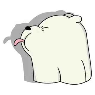 😛 Ice Bear We Bare Bears oso polar, we bare bears, dibujos animados, oso, lamiendo, sacando la lengua, lindo telegram sticker