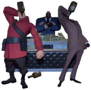 🥳 Team Fortress 2 team fortress 2, soldat, espion, alcool, boire, argent, ivre whatsapp sticker