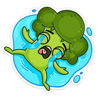 😭 브로콜리, 울음, 슬픈, 채소, 만화, 이모티콘 telegram sticker