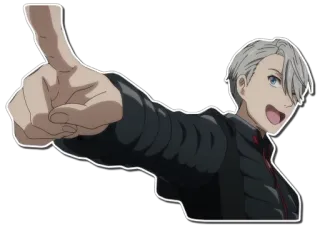 😏 Victor Nikiforov Yuri on Ice Anime, Patinaje artístico, Anime de deportes, Fan art, Animación, Dibujos animados telegram sticker
