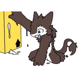🖤 Antro, Monstro, Fofo, Caixa, Gosma, Furry telegram sticker