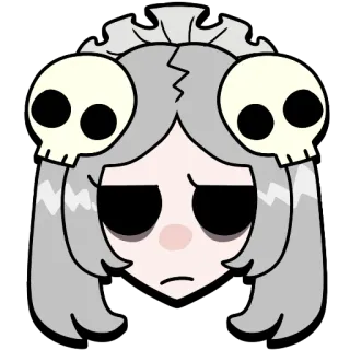 😐 schedel, spook, verdrietig, spookachtig, griezelig, cartoon telegram sticker