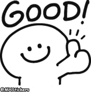 👍 sticker, minimalistisch, cartoon, simpel, emoji whatsapp sticker
