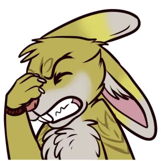 😑 conejo, antro, furry, dibujos animados, animal, expresión, personaje telegram sticker
