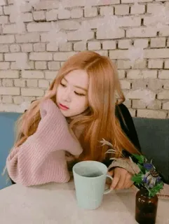 ☁️ Rose Rose, Blackpink, K-pop, zangeres, meisje, café, koffie, idool whatsapp sticker