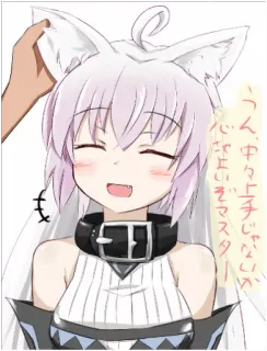 😄 うん中々上手じゃないかえマスター anime, chica gato, feliz, orejas telegram sticker
