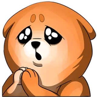 🥺 грустный, щенок, собака, просит, милый, умоляющий, мультфильм telegram sticker