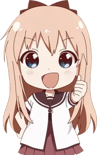 👍 Anime, Chica, Chibi, Lindo, Pulgares arriba, Positivo telegram sticker