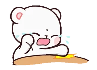 😭 หมี, ร้องไห้, เศร้า, เจ็บ, อุบัติเหตุ, โอ๊ย telegram sticker