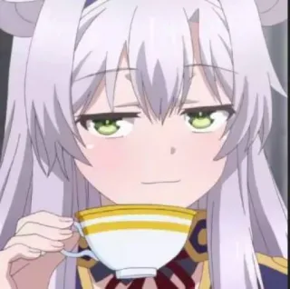 🍑 anime, personaggio, tè, arrogante, carino, ragazza telegram sticker