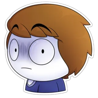 😶 Dibujo animado, Expresión, Preocupado, Asustado whatsapp sticker