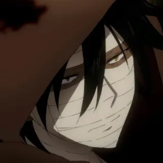 🩸 Zack Angels of Death anime, character, scary, hood, bandages telegram sticker