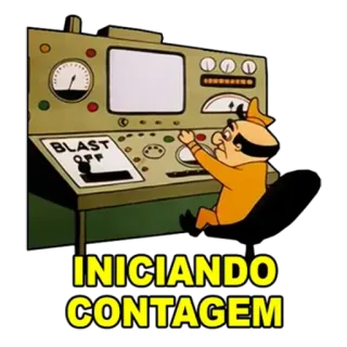 ⚒ INICIANDO CONTAGEM cartoon, launch, countdown, animation, space, rocket telegram sticker