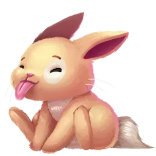 😝 bunny, rabbit, cartoon, animal, cute, sticker telegram sticker