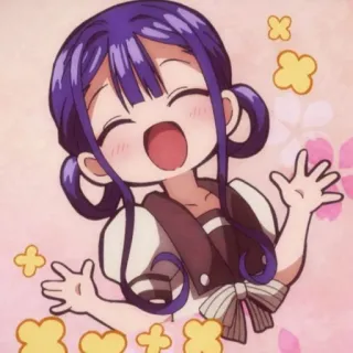 ✖ anime, fofo, garota, sorrindo, feliz telegram sticker