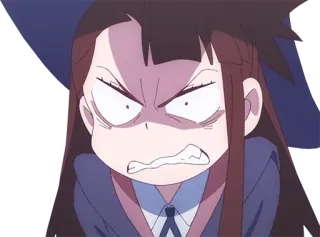 😡 Atsuko Kagari Little Witch Academia Anime, Wütend, Frustriert, Atsuko Kagari, Little Witch Academia, Hexe whatsapp sticker