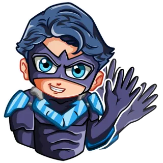 👋 Nightwing Nightwing, supereroe, DC Comics, cartone animato whatsapp sticker