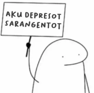 😡 AKU DEPRESOT SARANGENTOT flork, meme, depresión, sarangentot, aku depresot sarangentot whatsapp sticker