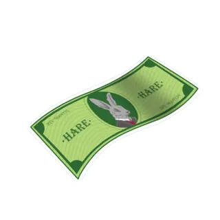 💵 HARE lepre, soldi, moneta, coniglio, verde, cartone animato, antropomorfo whatsapp sticker