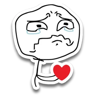 ❤ Meme, Meme de internet, Rage comic, Llorando, Corazón, Amor, Triste, Emoción whatsapp sticker