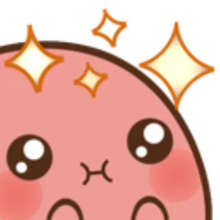 🤩 каваий, милый, блестки, розовый, лицо, мультик telegram sticker