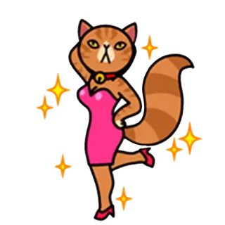 😎 кот, животное, платье, гламур, мода, блеск whatsapp sticker
