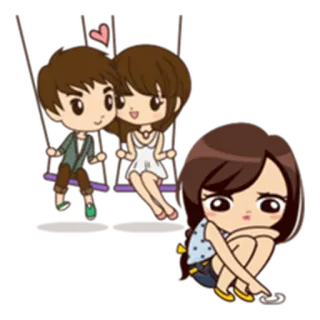 ️ Cartoon, Romantik, Paar, Traurig, Liebeskummer, Liebe, Animation telegram sticker