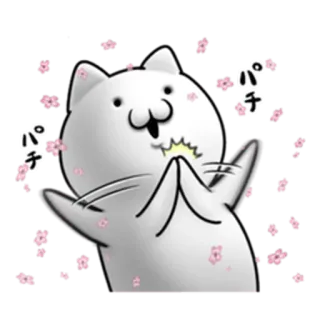 👏 パチ gato, anime, lindo, flores, brillo, feliz, kawaii whatsapp sticker