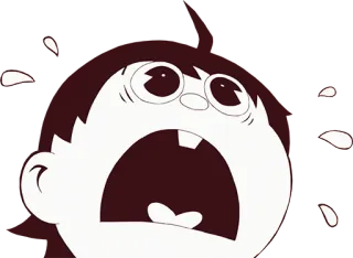 😱 crying, cartoon, sad, emotional, baby telegram sticker