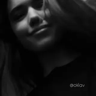 🎈 @oklav woman, selfie, black and white, portrait whatsapp sticker