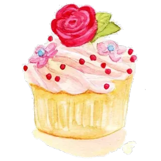 🍰 cupcake, dessert, rose, food, sweet, bakery, pastry telegram sticker
