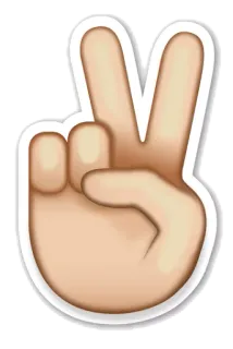 ✌ 和平, 手, 手势, 表情符号, 手指 whatsapp sticker