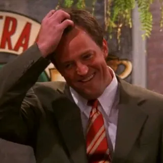 😁 Chandler Bing Friends Chandler Bing, Przyjaciele, Matthew Perry, Serial TV, Komedia, Lata 90. telegram sticker